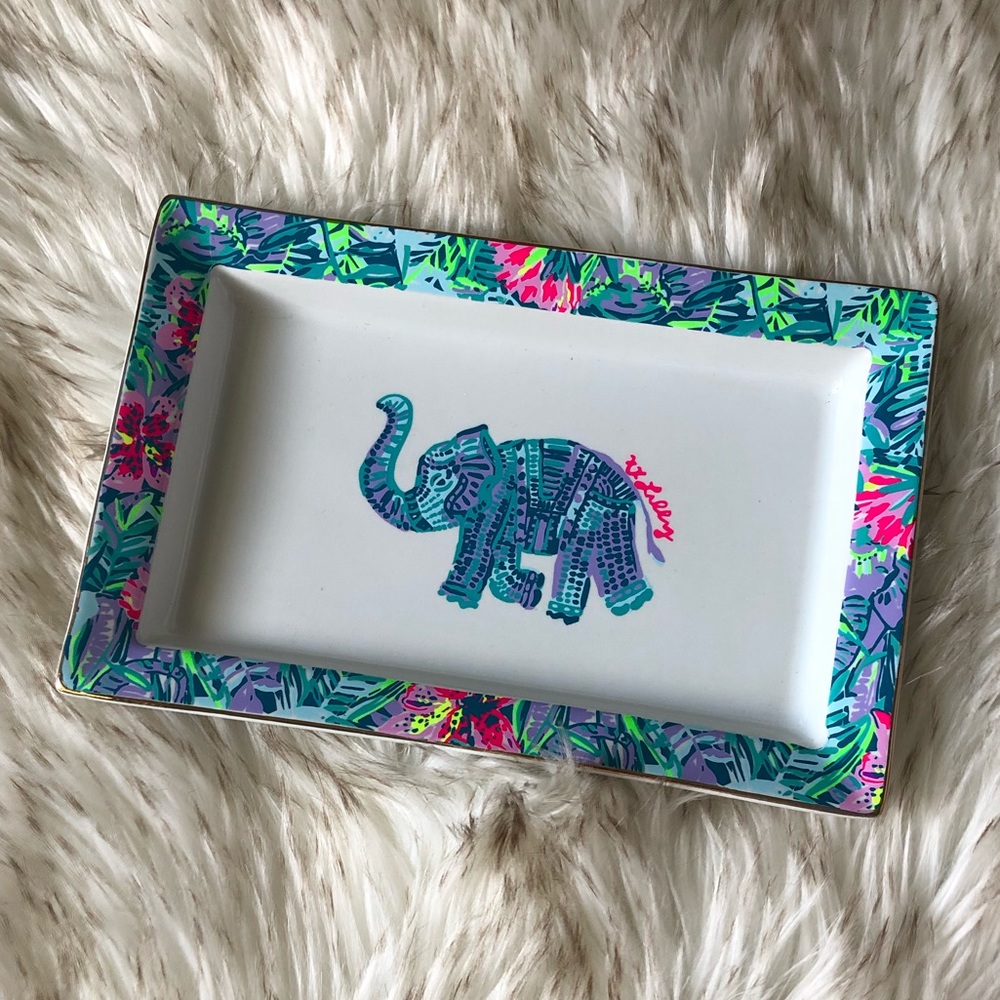 New Lilly Pulitzer Ceramic Jewelry Trinket Tray